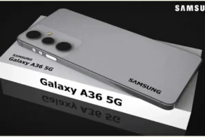 Samsung Galaxy A36 5G smartphone front view with sleek design